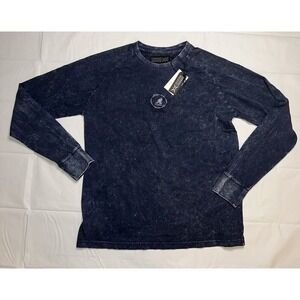 Kangol Dark Acid Wash Long Sleeve Pullover Shirt ~New Size L (UK) M (US)
